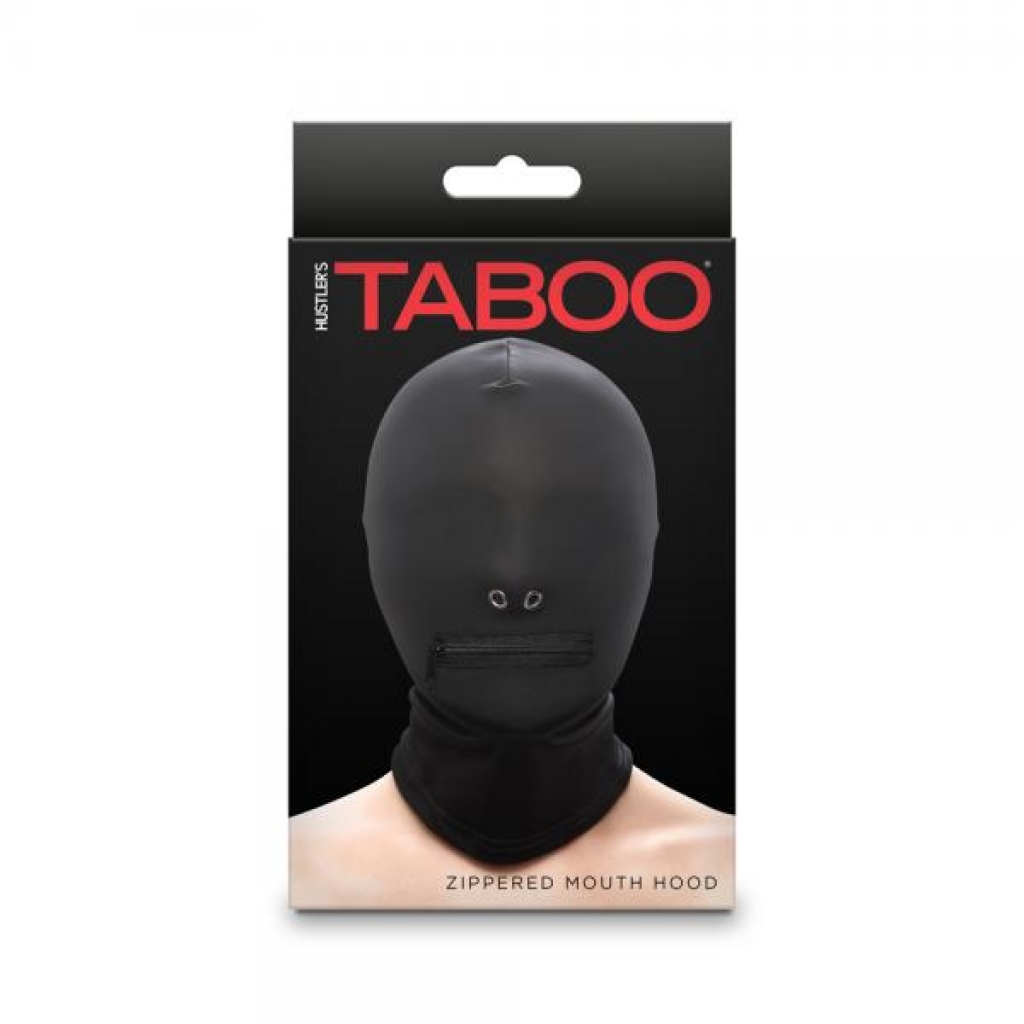 Hustler Taboo Zippered Mouth Hood Black - Ns Novelties