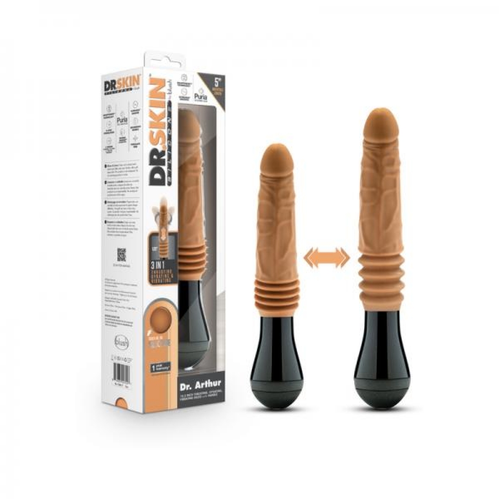 Dr. Skin Silicone Dr. Arthur Gyrating Vibrating Dildo - Tan