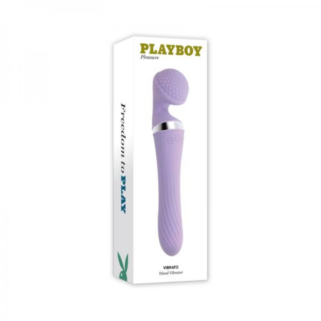 Playboy Vibrato Rechargeable Silicone Dual Ended Wand Vibrator Opal - Evolved Novelties