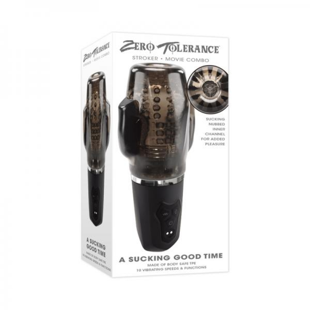 Zero Tolerance Rechargeable Vibrating Stroker - Black Smoke