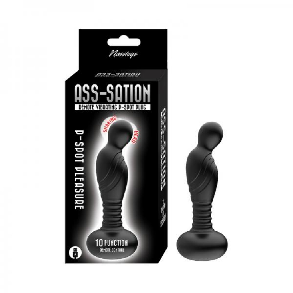 Ass-sation Remote Vibrating P-spot Plug Black - Nasstoys