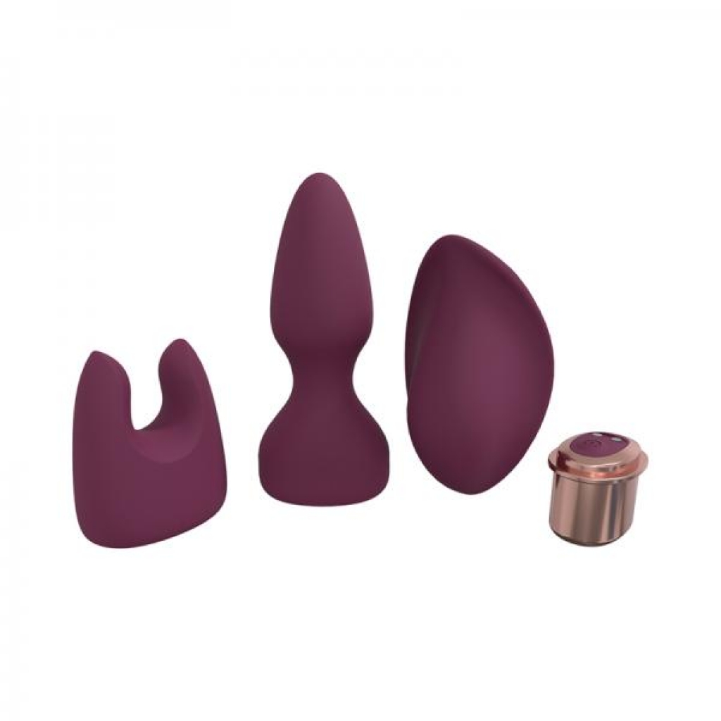 Loveline Ultimate Kit 10 Speed Silicone Rechargeable Waterproof Burgundy - Shots America Llc