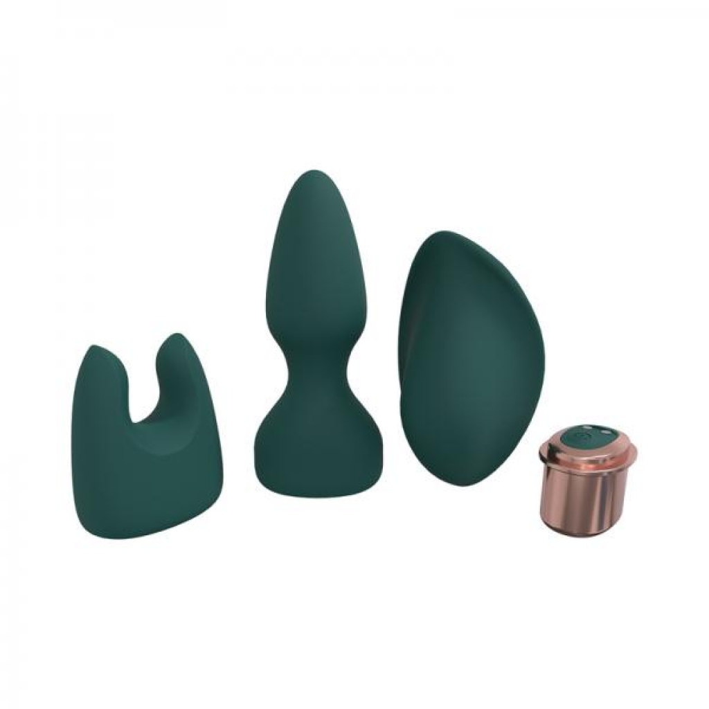 Loveline Ultimate Kit 10 Speed Silicone Rechargeable Waterproof Forest Green - Shots America Llc