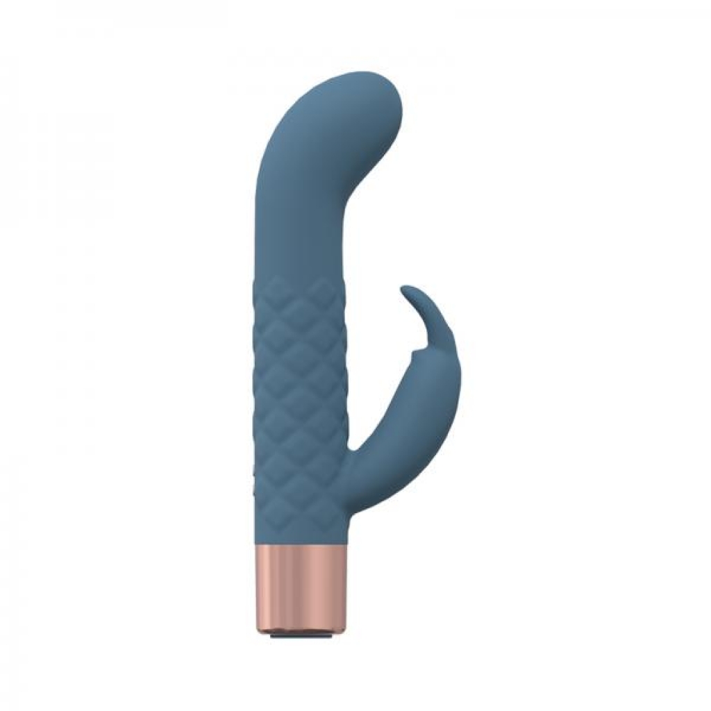 Loveline Devotion 10 Speed Mini-rabbit Silicone Rechargeable Waterproof Blue/grey - Shots America Llc