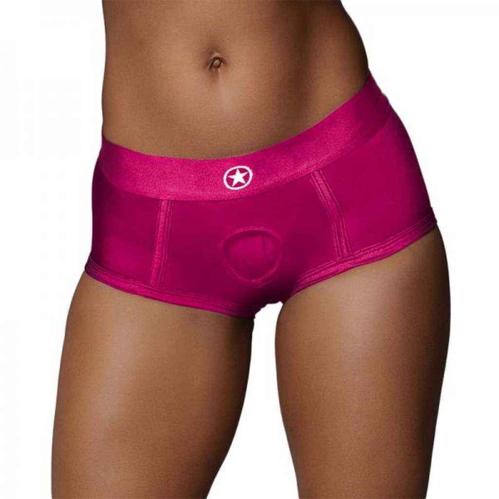 Ouch! Vibrating Strap-on Brief Pink M/l - Shots America Llc