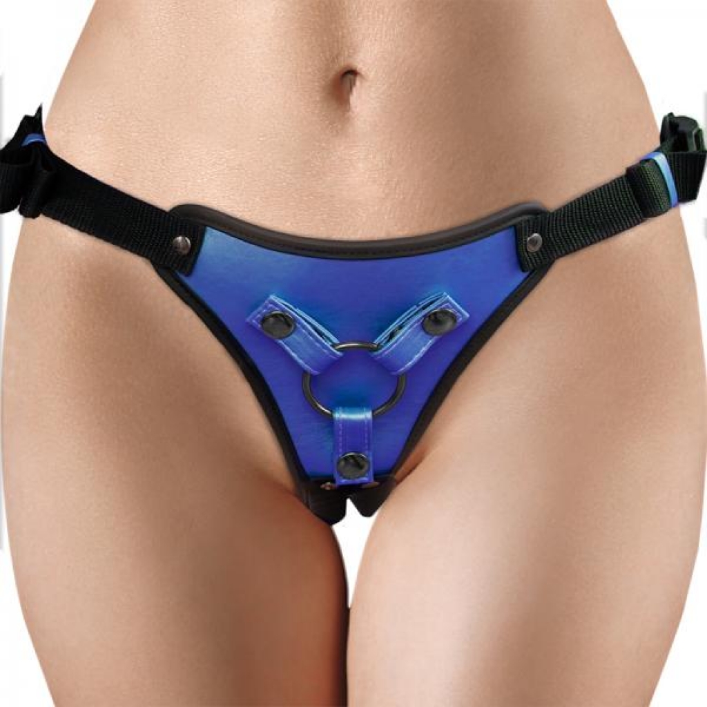 Ouch! Metallic Strap-on Harness Metallic Blue - Shots America Llc