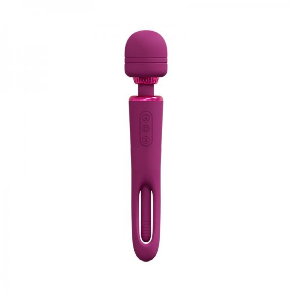 Vive Kiku Rechargeable Double Ended Wand With Innovative G-spot Flapping Stimulator Pink - Shots America Llc