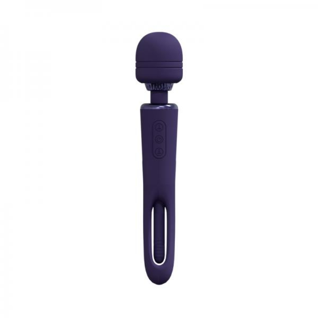 Vive Kiku Rechargeable Double Ended Wand With Innovative G-spot Flapping Stimulator Purple - Shots America Llc