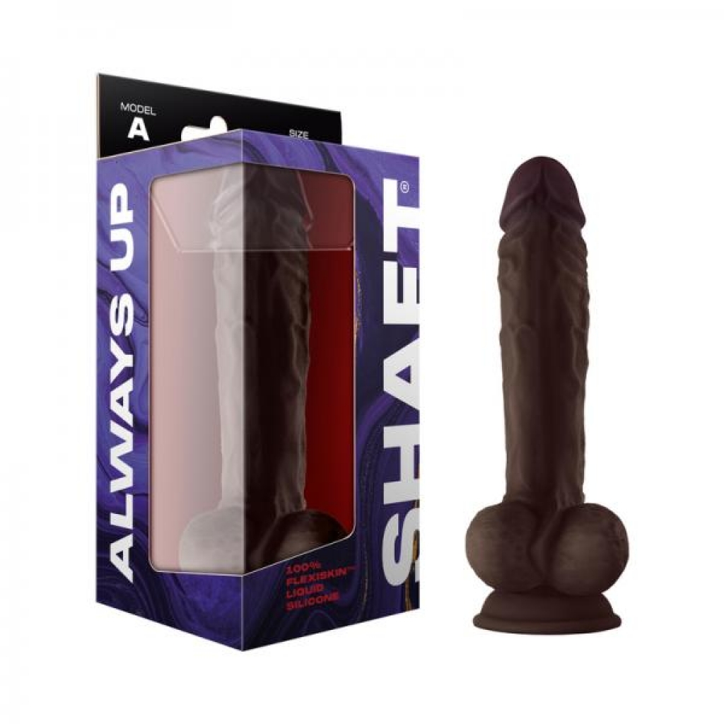 Shaft Model A Liquid Silicone 10.5 In. Dildo With Balls Mahogany - Vvole