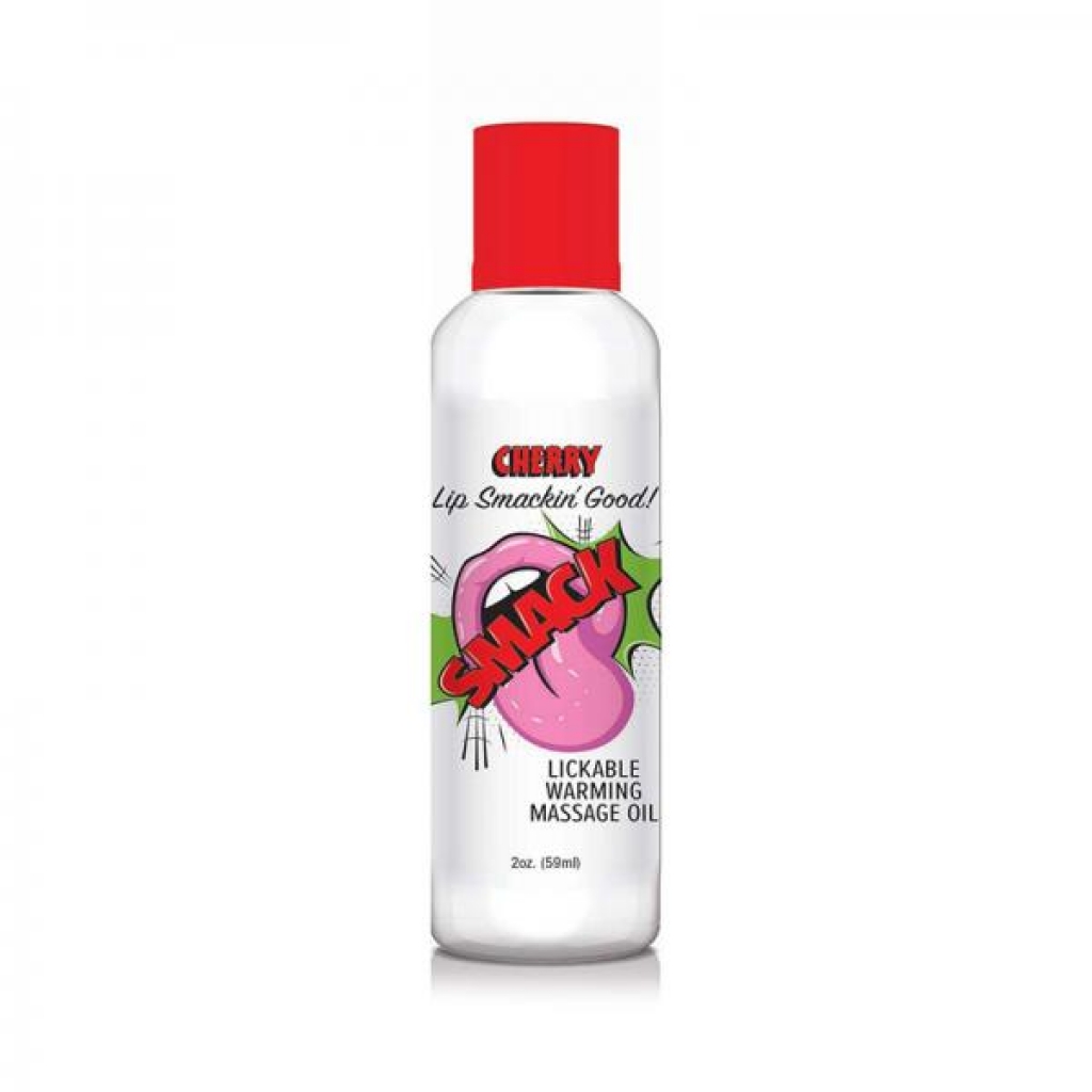 Smack Lickable Massage Oil Cherry 2 Oz. - Little Genie Productions