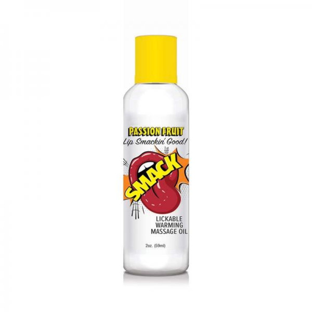 Smack Lickable Massage Oil Passion Fruit 2 Oz. - Little Genie Productions