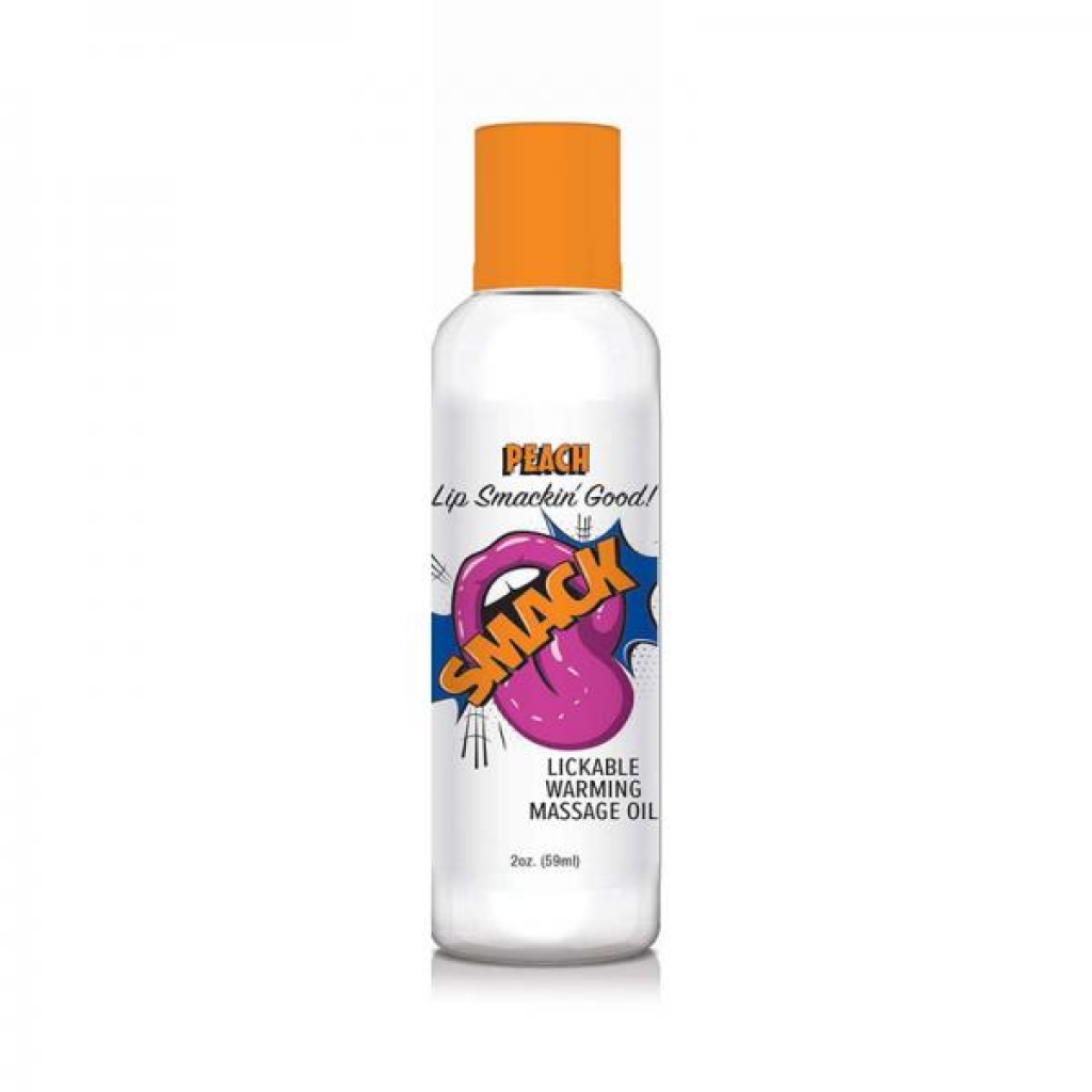 Smack Lickable Massage Oil Peach 2 Oz. - Little Genie Productions