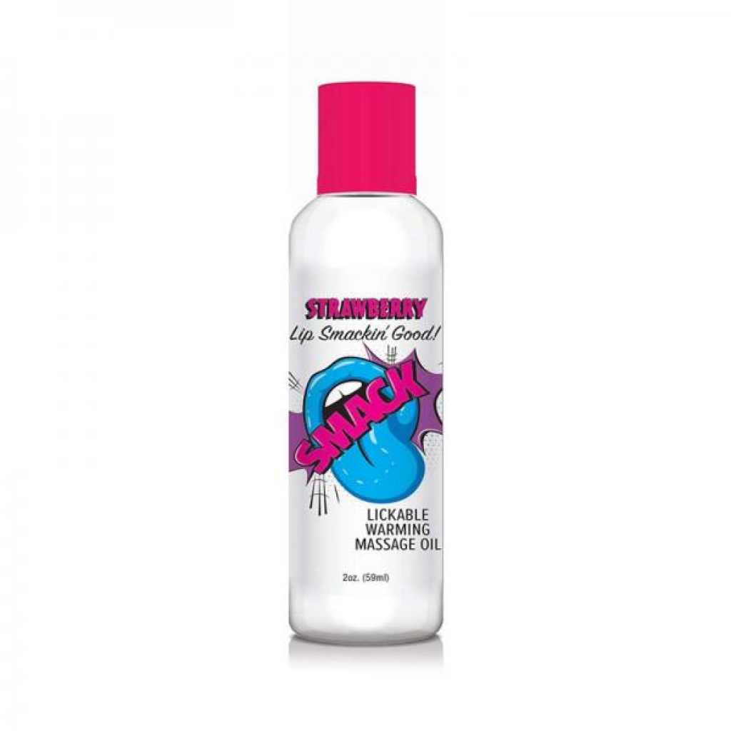 Smack Lickable Massage Oil Strawberry 2 Oz. - Little Genie Productions