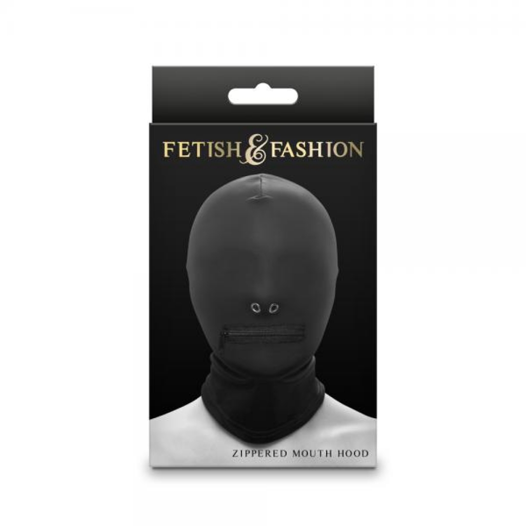 Fetish & Fashion Zippered Mouth Hood Black - Ns Novelties