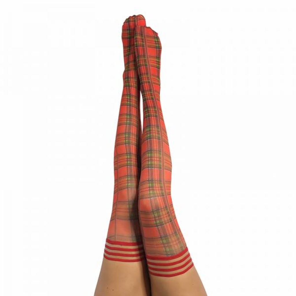 Kixies Grace Plaid Thigh-high - Red Size A