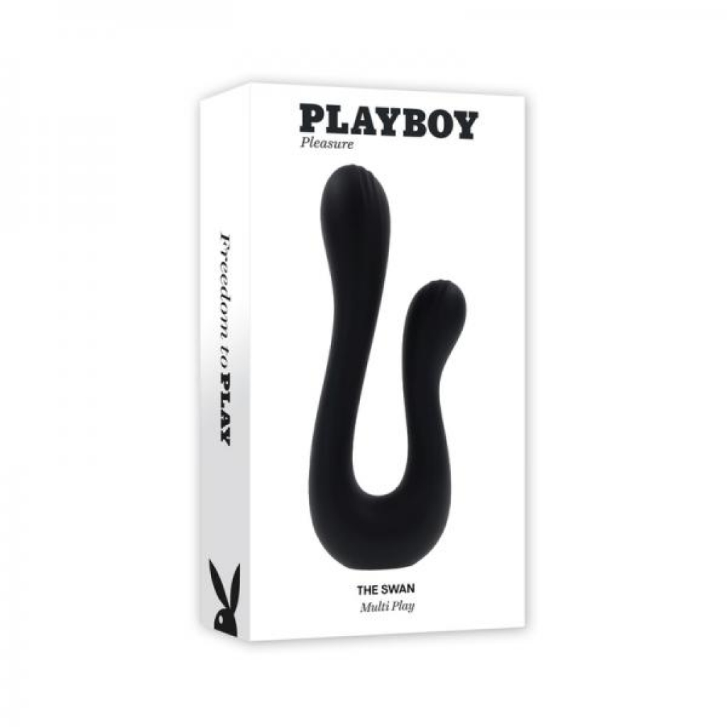 Playboy The Swan Rechargeable Dual Shaft Silicone Vibrator - Evolved Novelties