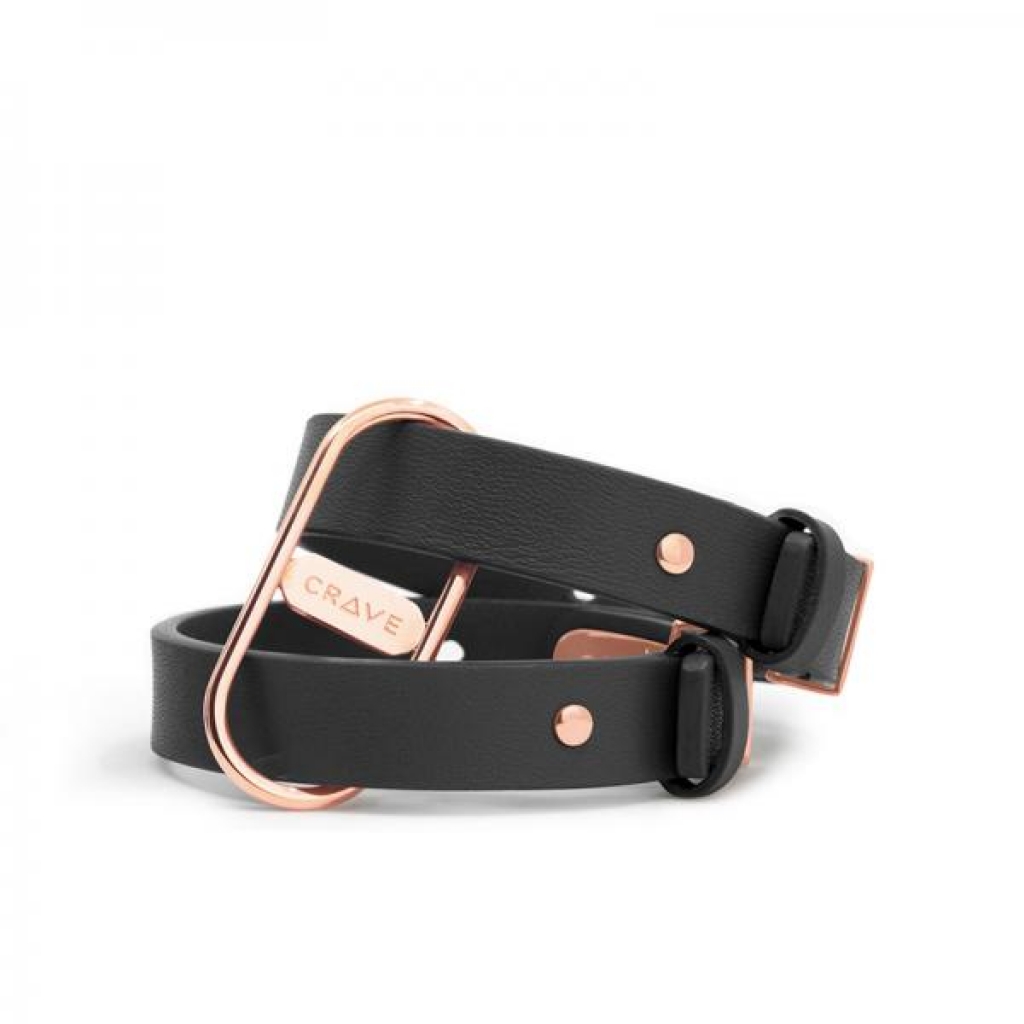 Crave Icon Cuffs - Black/Rose Gold