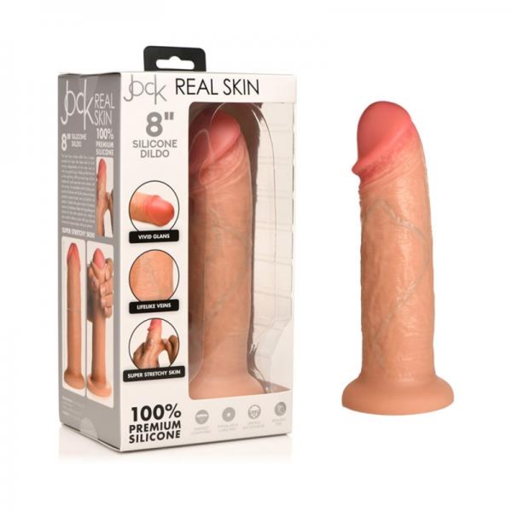 Jock Real Skin Silicone Dildo - 8 In. Light