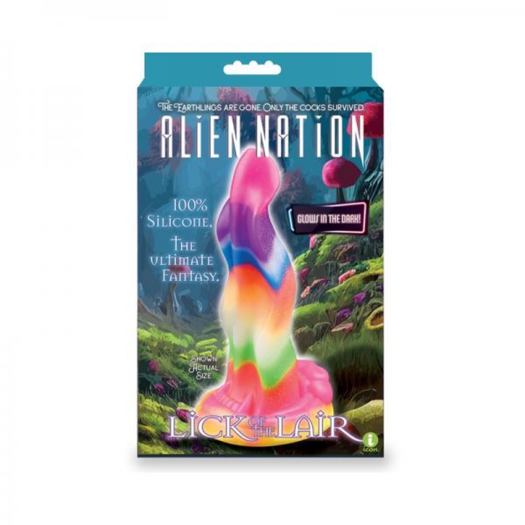 Aliennation Lick Of The Lair 7 In. Glow-in-the-dark Silicone Dildo - Icon Brands Inc.