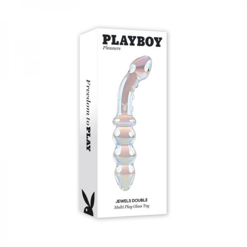 Playboy Jewels Double Glass Dildo - Evolved Novelties