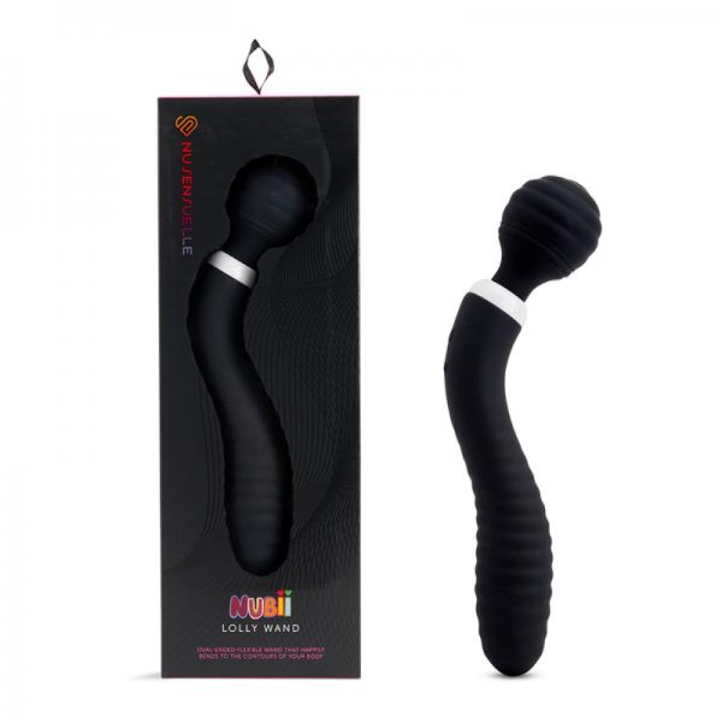 Nu Sensuelle Lolly Nubii Double-ended Flexible Wand Black - Novel Creations Usa Inc. Nu Sensuelle