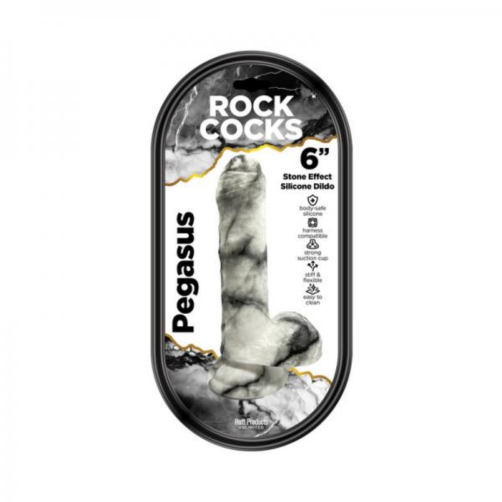 Rock Cocks Pegasus Marble Silicone Dildo 6 In. - Hott Products