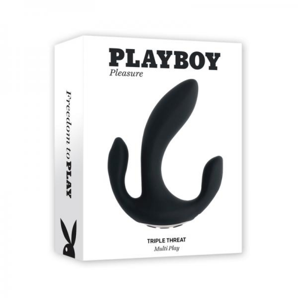 Playboy Triple Threat Rechargeable Come Hither Vibe Silicone 2am - Evolved Novelties