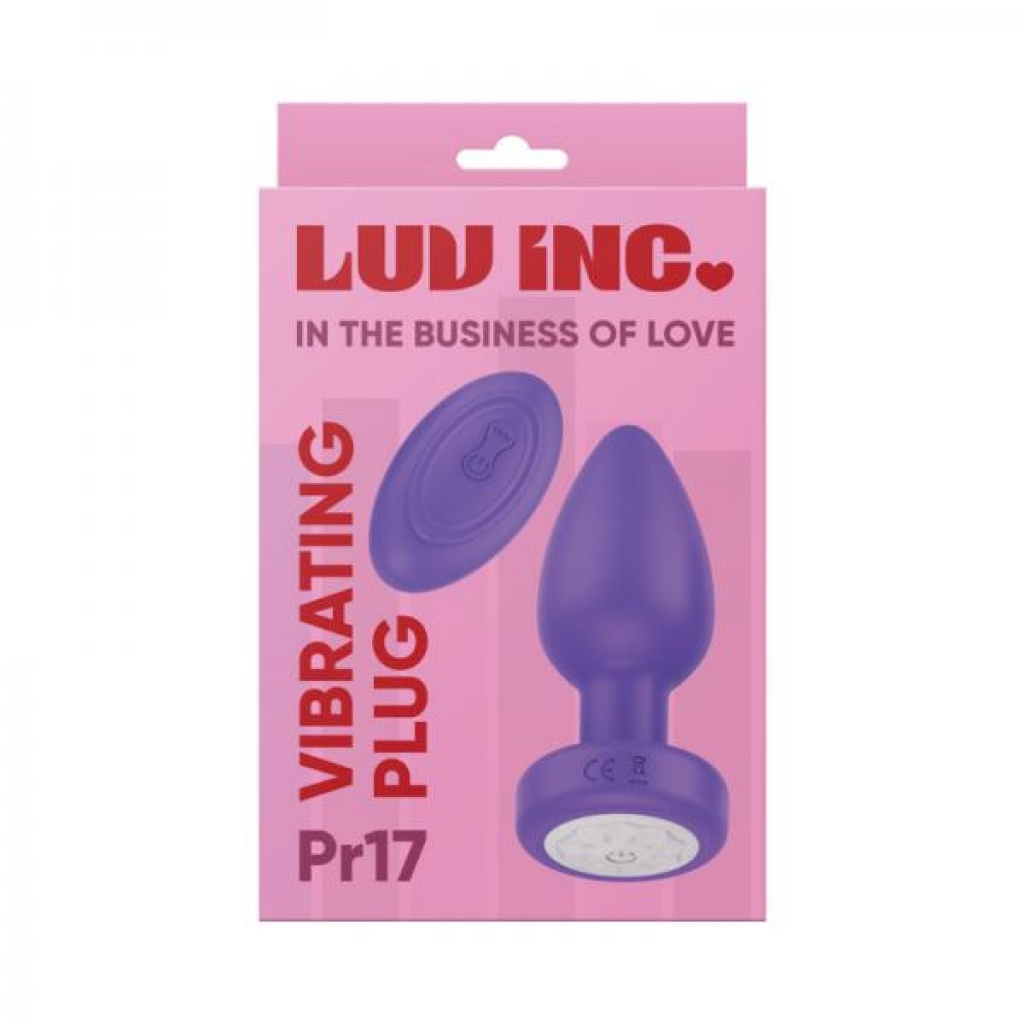 Luv Inc PR17: Remote-Controlled Vibrating Plug in Purple