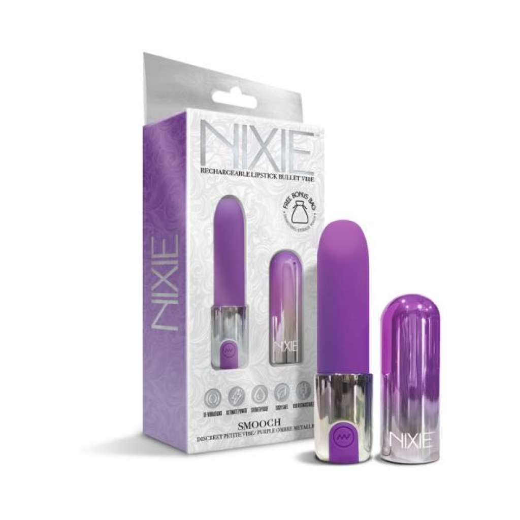 Nixie Smooch Rechargeable Lipstick Vibrator Purple Ombre - Global Novelties Llc