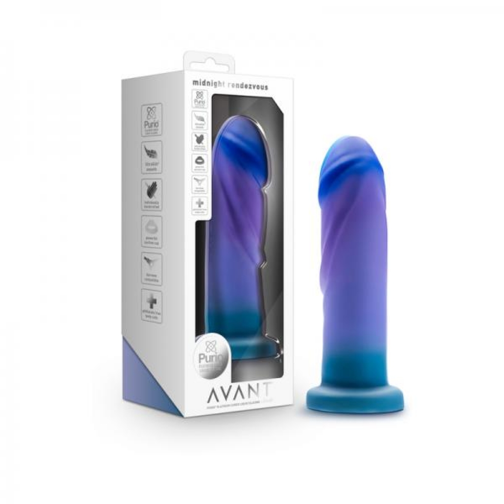 Avant Midnight Rendezvous 7.5 Inch Dildo - Ocean Blue