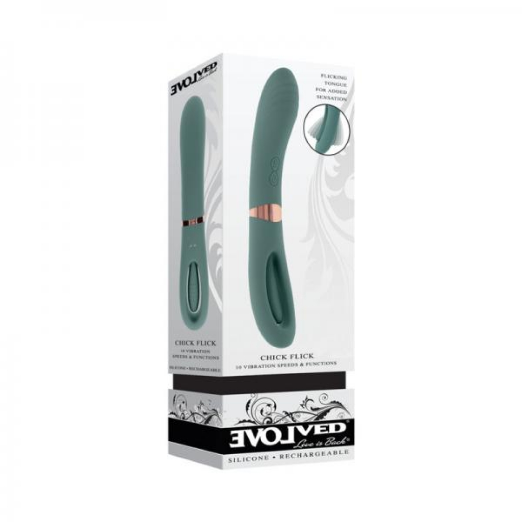 Evolved Chick Flick Rechargeable Vibrator With Flicker Silicone Mint - Evolved Novelties