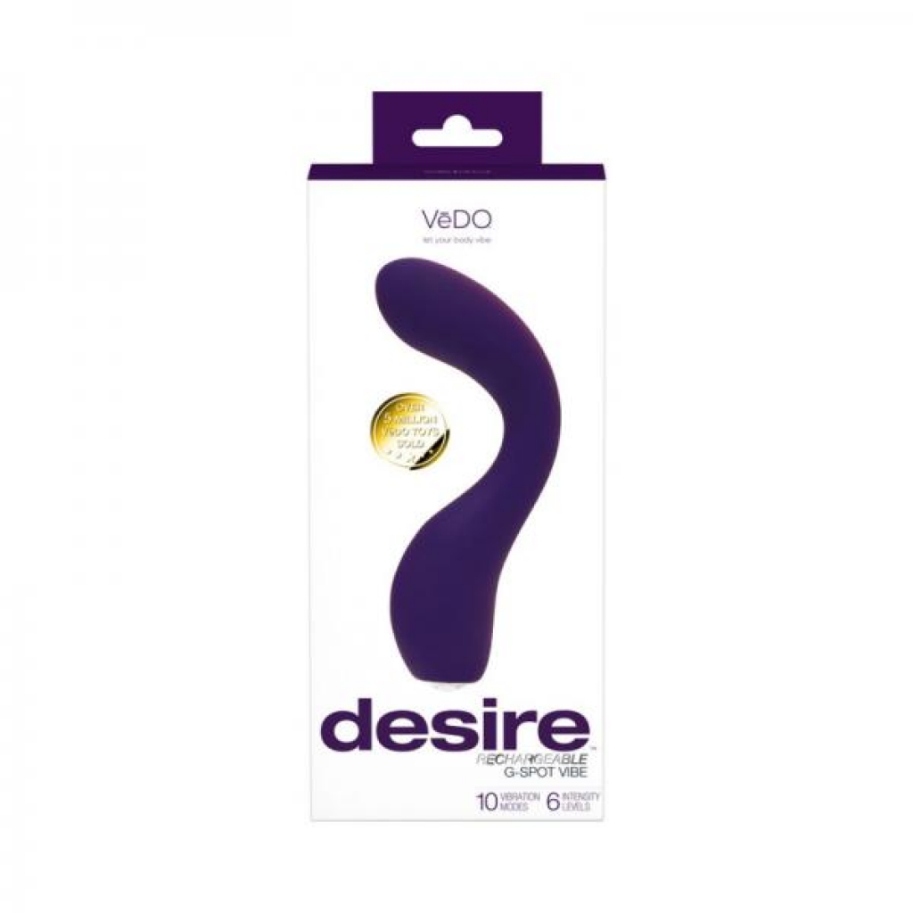 Vedo Desire Rechargeable G-Spot Vibe - Purple