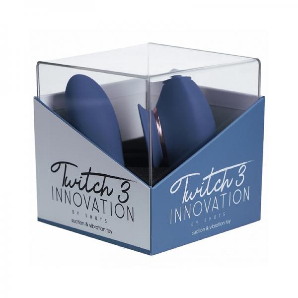 Twitch 3 - Silicone Rechargeable Vibrator & Suction - Blue/Grey