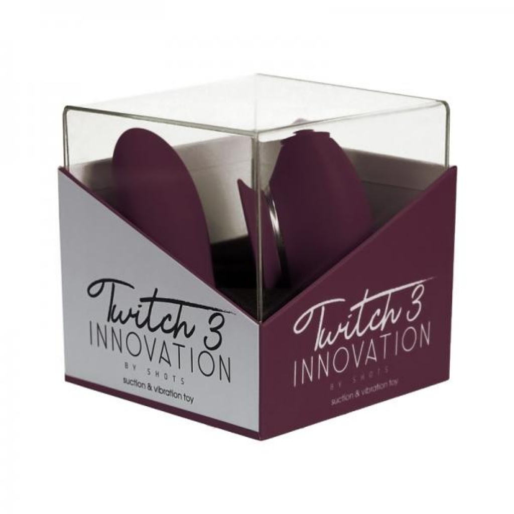 Twitch 3 Silicone Rechargeable Vibrator & Suction - Burgundy