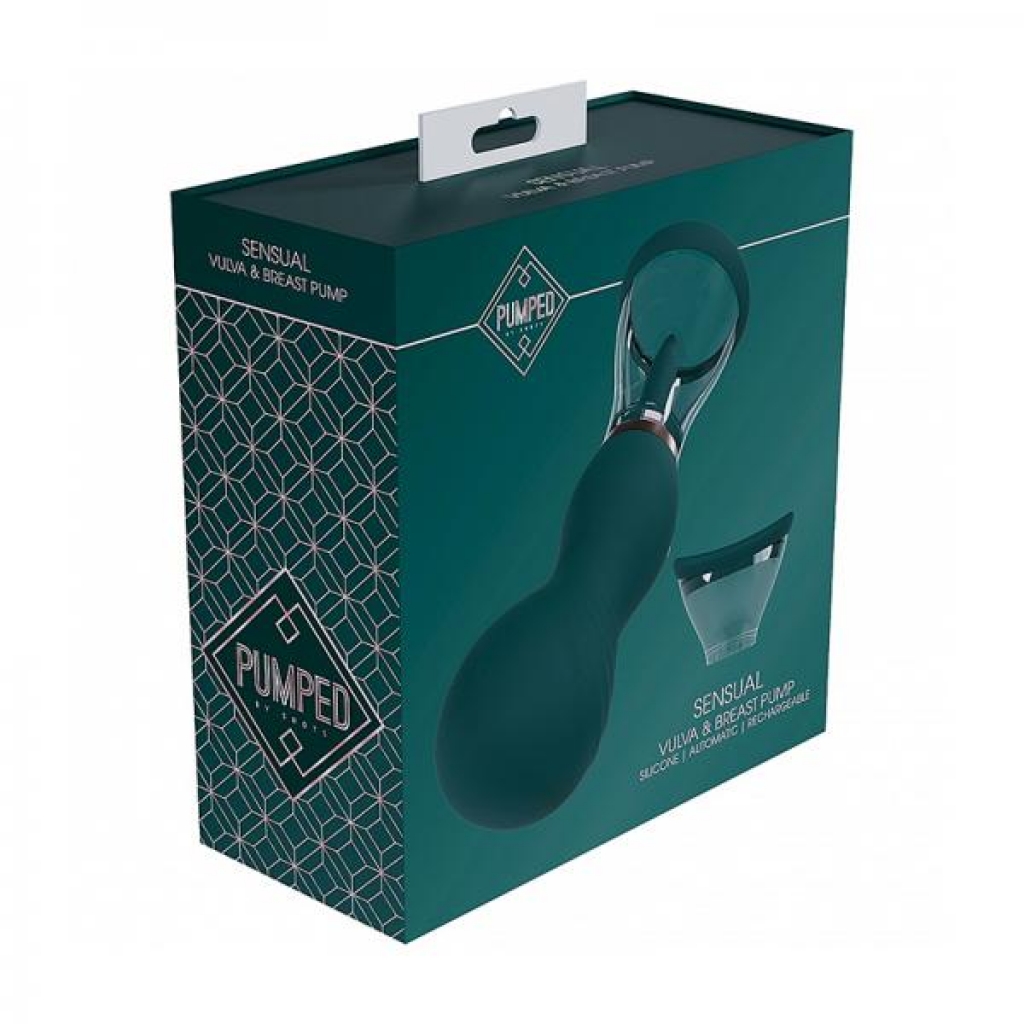 Pumped Sensual Automatic Rechargeable Vulva & Breast Pump Forest Green - Shots America Llc