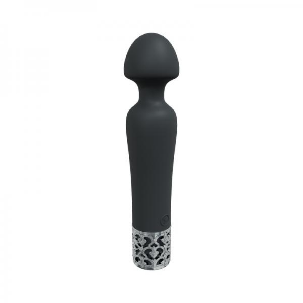 Royal Gems Scepter Silicone Rechargeable Vibrator Black - Shots America Llc