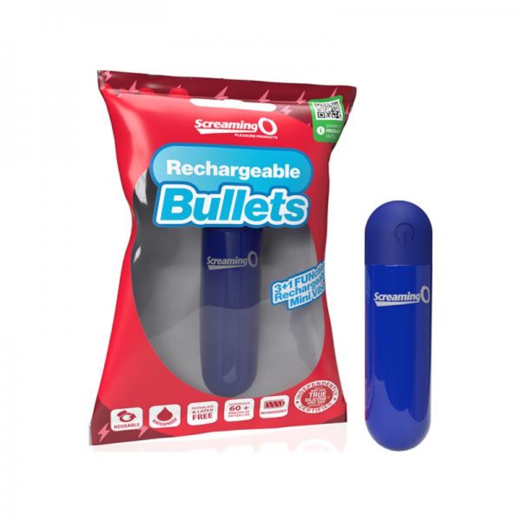 Screaming O Rechargeable Bullets Blue - Screaming O