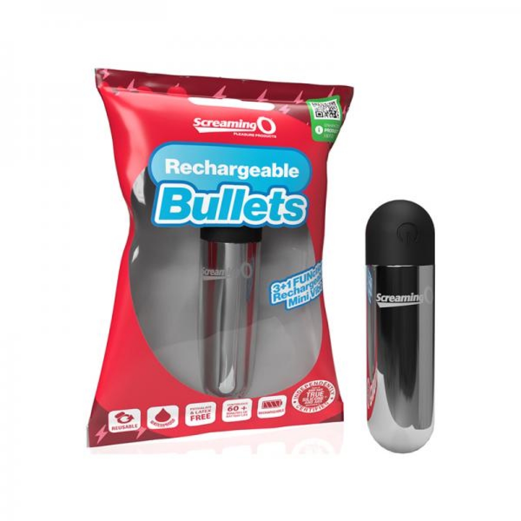 Screaming O Rechargeable Bullets Silver - Screaming O