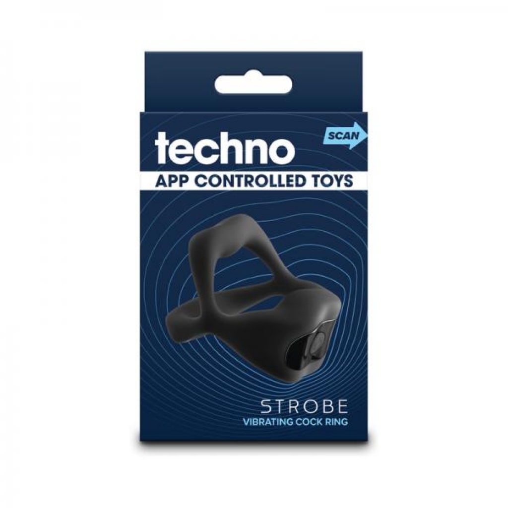 Techno Strobe App-controlled Vibrating Cock Ring Black - Ns Novelties