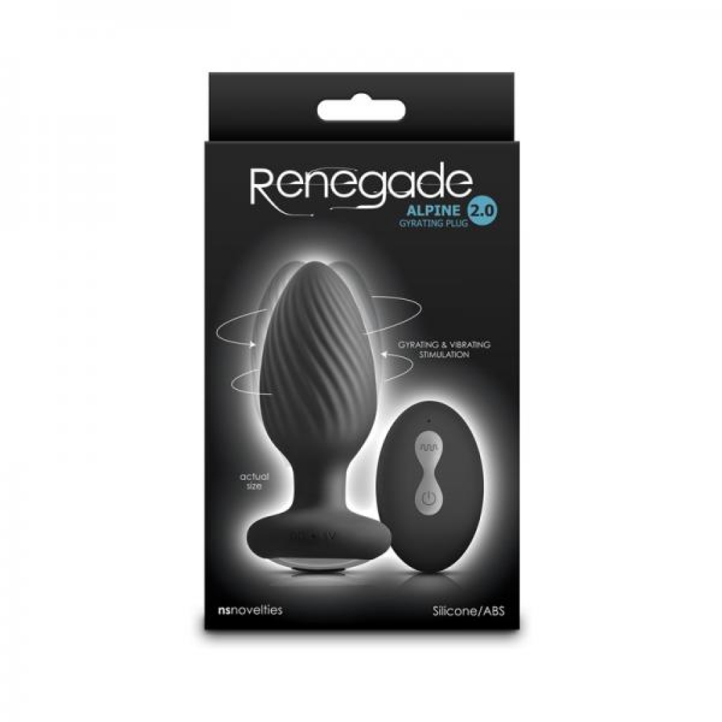 Renegade Alpine 2.0 Gyrating And Vibrating Plug With Remote Black - Ns Novelties