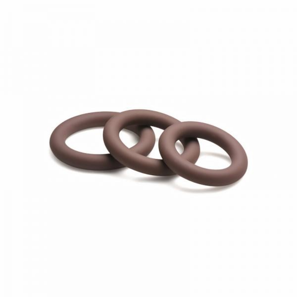 Jock Silicone Cock Ring - 3-Piece Set Dark