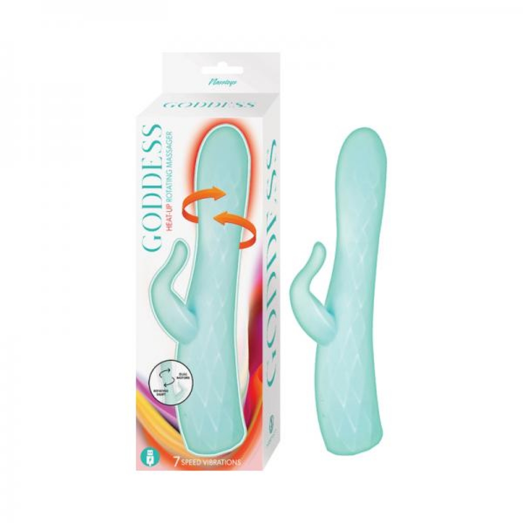 Goddess Heat Up Rotating Massager Aqua - Nasstoys