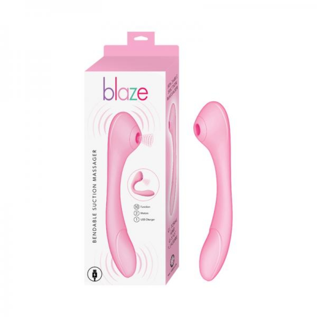 Blaze Bendable Suction Massager - Pink