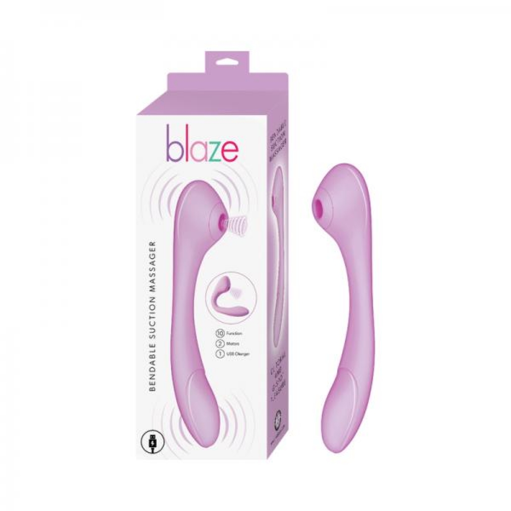 Blaze Bendable Suction Massager Lavender - Nasstoys