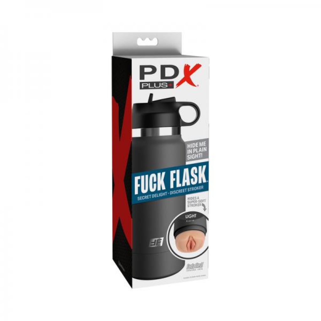 Pdx Plus Fuck Flask Secret Delight Discreet Stroker Grey Bottle Light - Pdx Brands