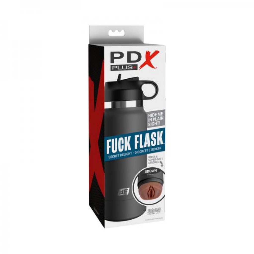 Pdx Plus Fuck Flask Secret Delight Discreet Stroker Grey Bottle Brown - Pdx Brands