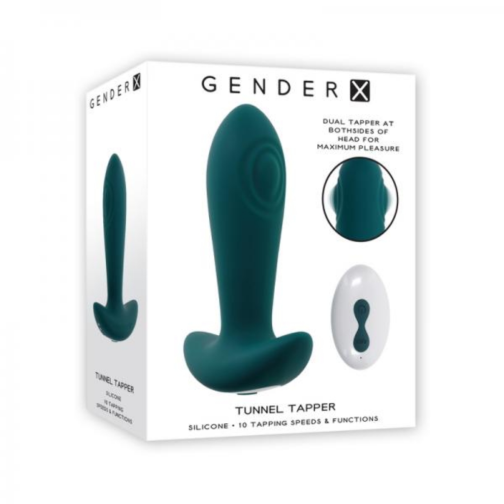 Gender X Tunnel Tapper Rechargeable Vibrating Anal Plug With Remote Teal - Evolved Novelties