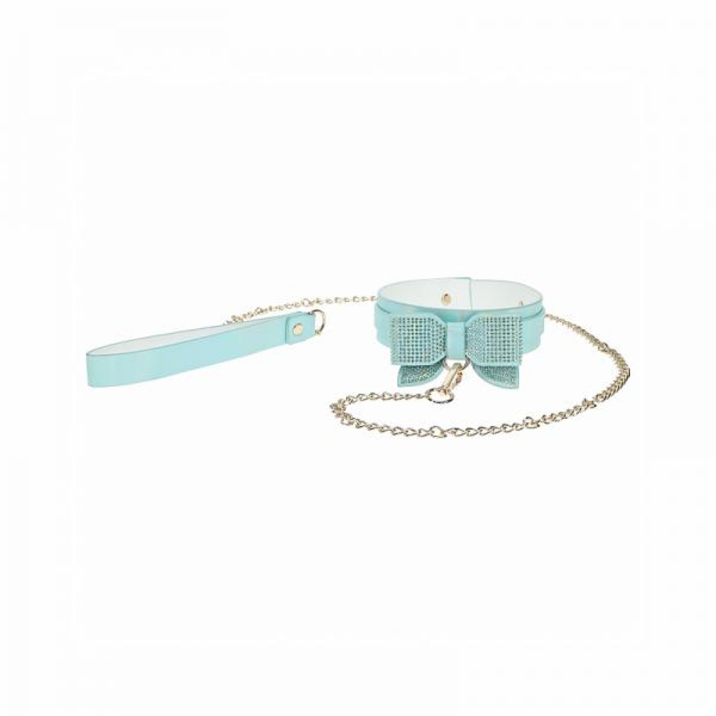 Ouch! Paris Collection Collar With Leash - Blue