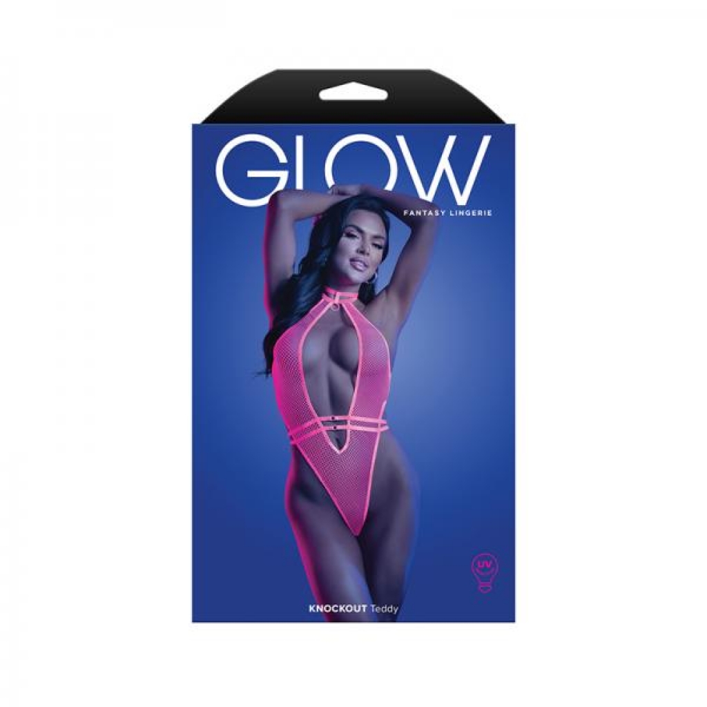 Fantasy Lingerie Glow Knockout UV Reactive Teddy