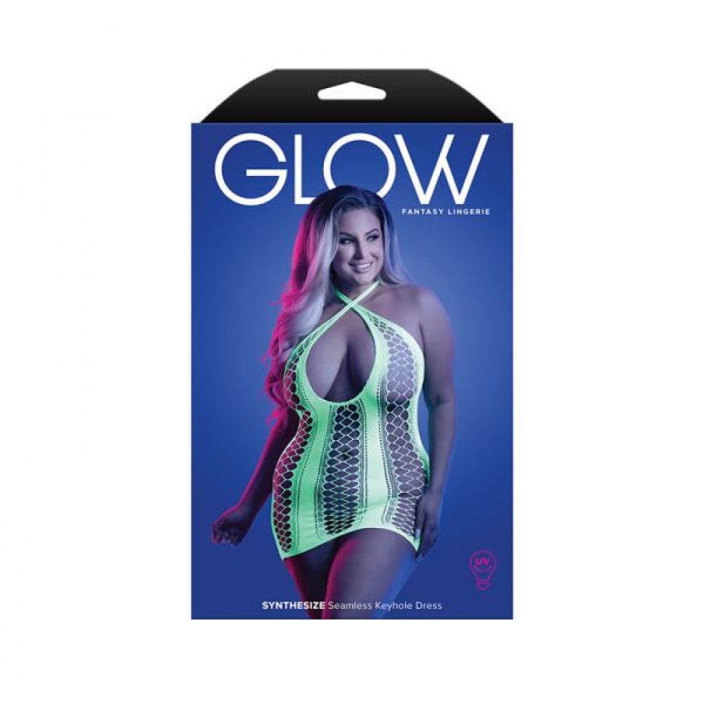 Fantasy Lingerie Glow Synthesize Uv Reactive Seamless Keyhole Dress Queen Size - Fantasy Lingerie